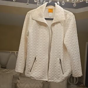 Ruby Rd. Cream Quilted Teddy Jacket